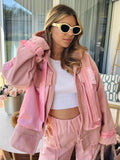 Pink coco Satin Jacket