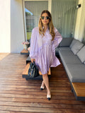 Purple satin dress