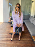 Purple satin dress