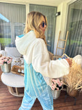 Hoodie satin blue