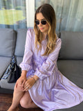 Purple satin dress