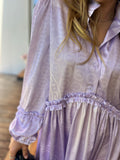 Purple satin dress