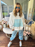 Hoodie satin blue