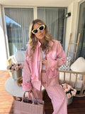 Pink coco Satin Jacket