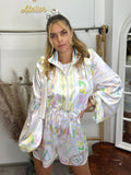 Set zip satin Pastel