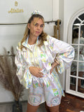 Set zip satin Pastel