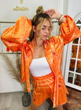 Set zip satin Orange