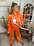 Nohavice satin Orange
