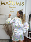 Set zip satin Pastel