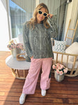 Oliva/Pink Rib Pants