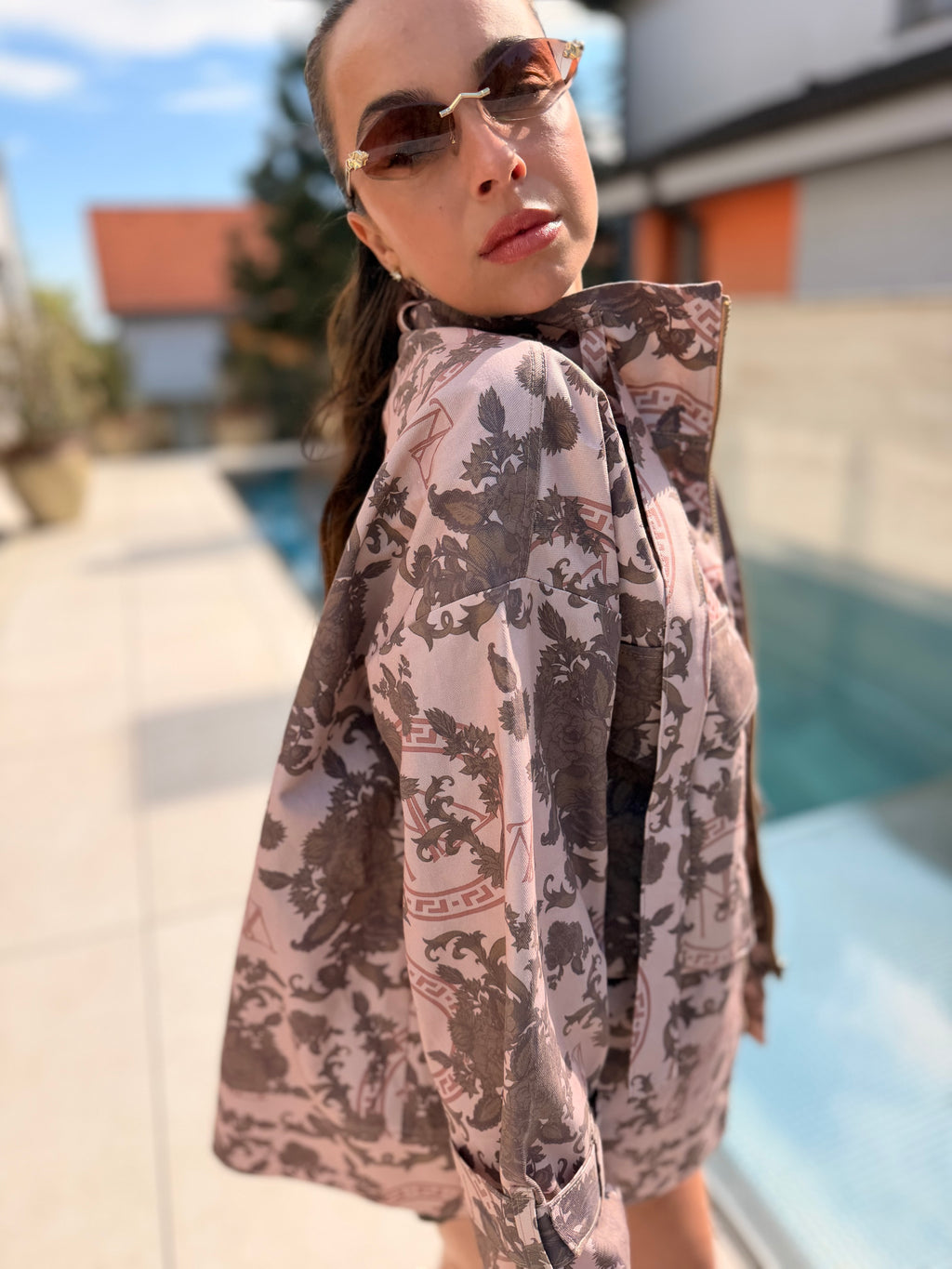 Brown flower Jacket