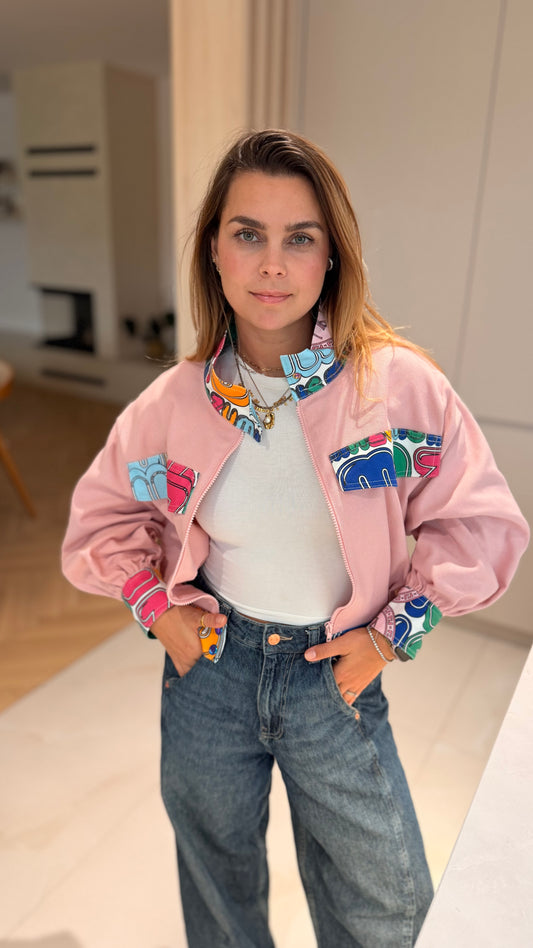 Skladom - Pink Letters Jacket krátka