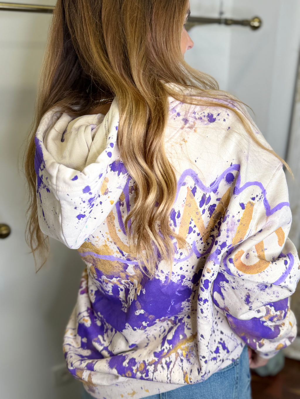 Hoodie Mazumis Cream Purple