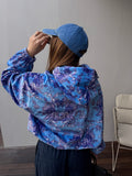Flower Blue hoodie S/M