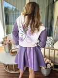 Purple Flower skirt Set