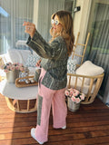 Oliva/Pink Rib Pants