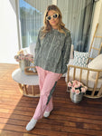 Oliva/Pink Rib Pants