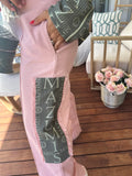Oliva/Pink Rib Pants
