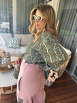 Oliva/Pink Rib Pants