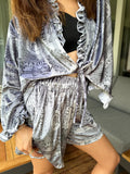 Grey velur Kimono set