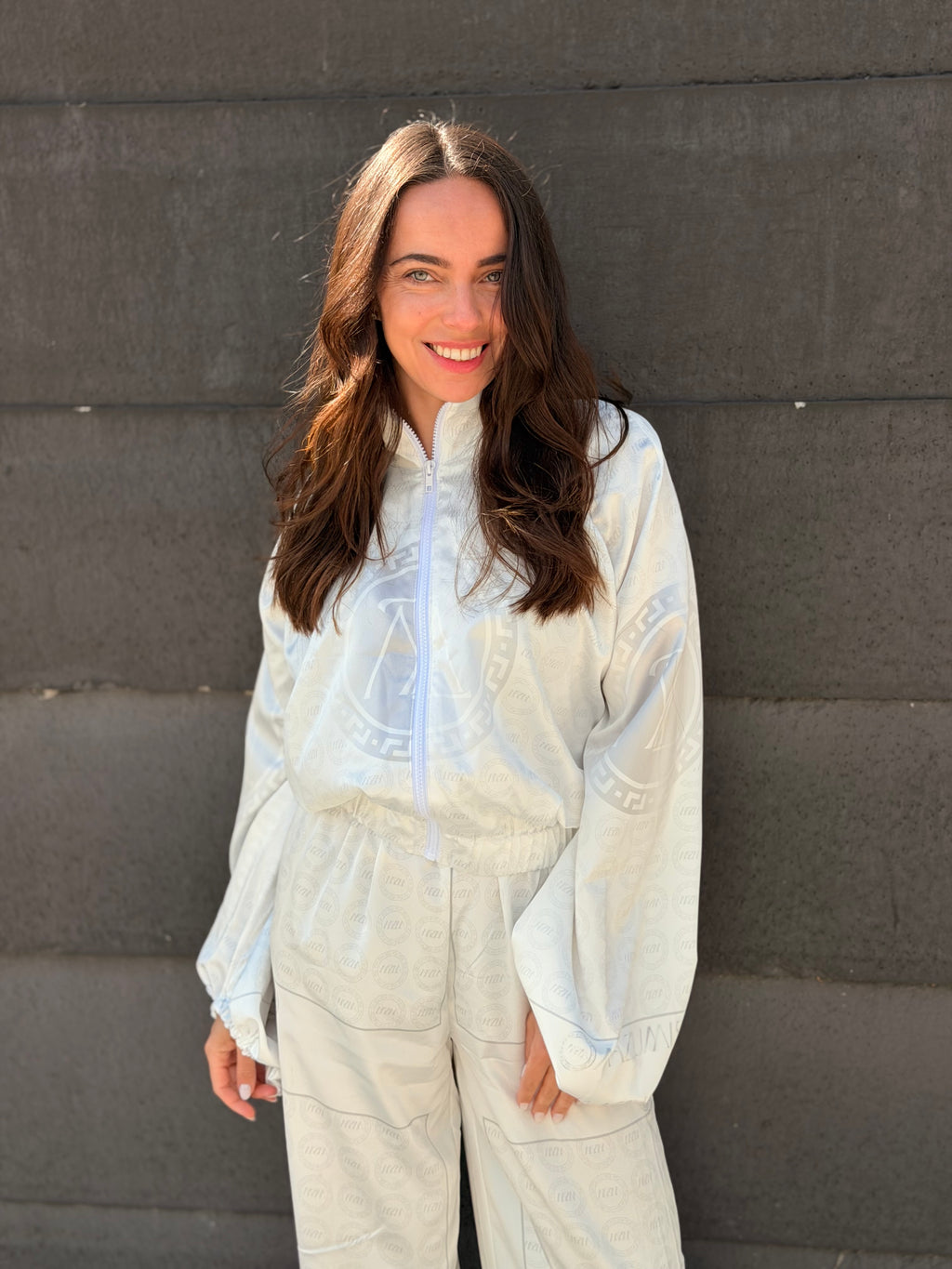 Satin Jacket white silver