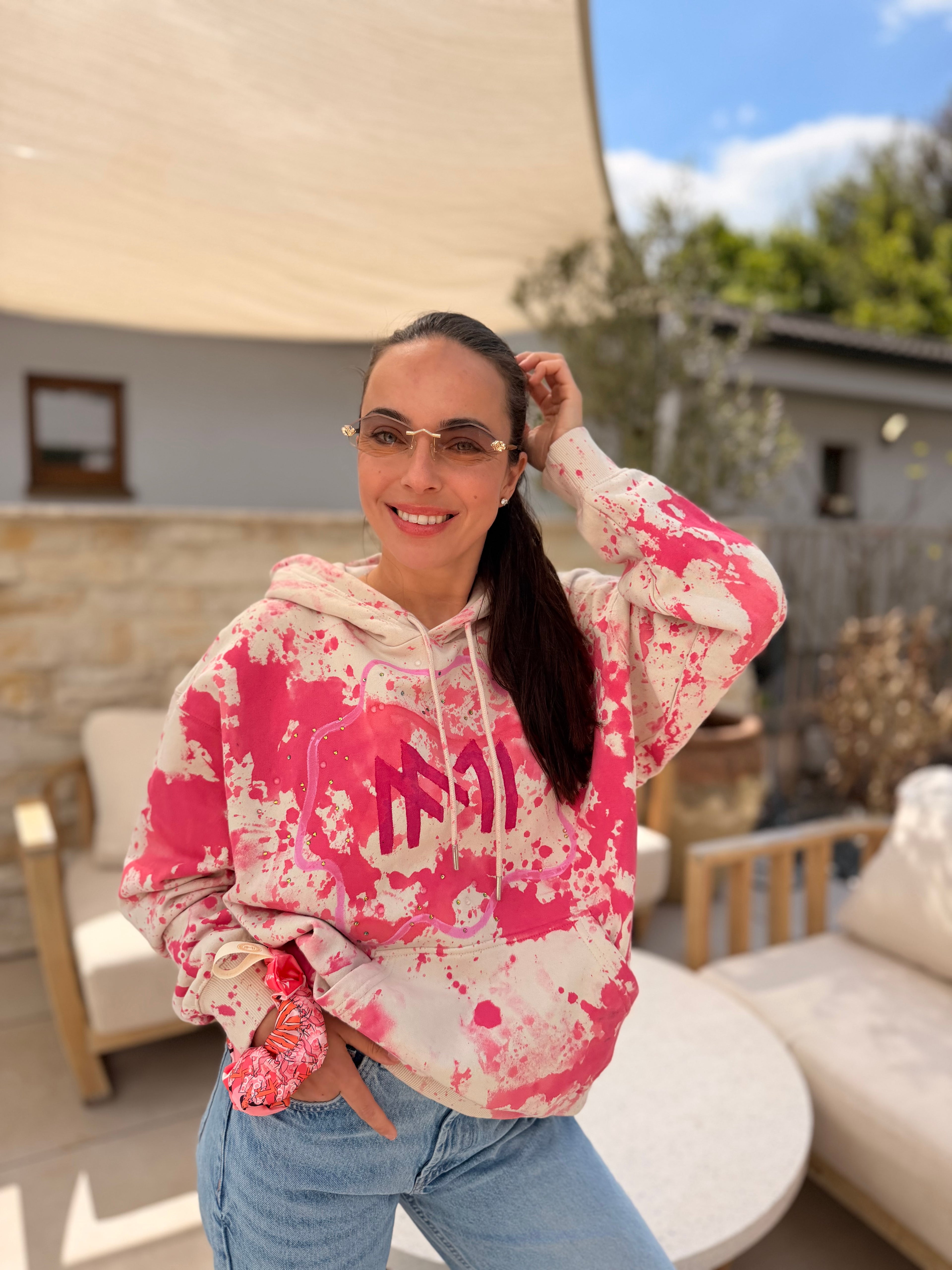 Hoodie Mazumis Cream Pink