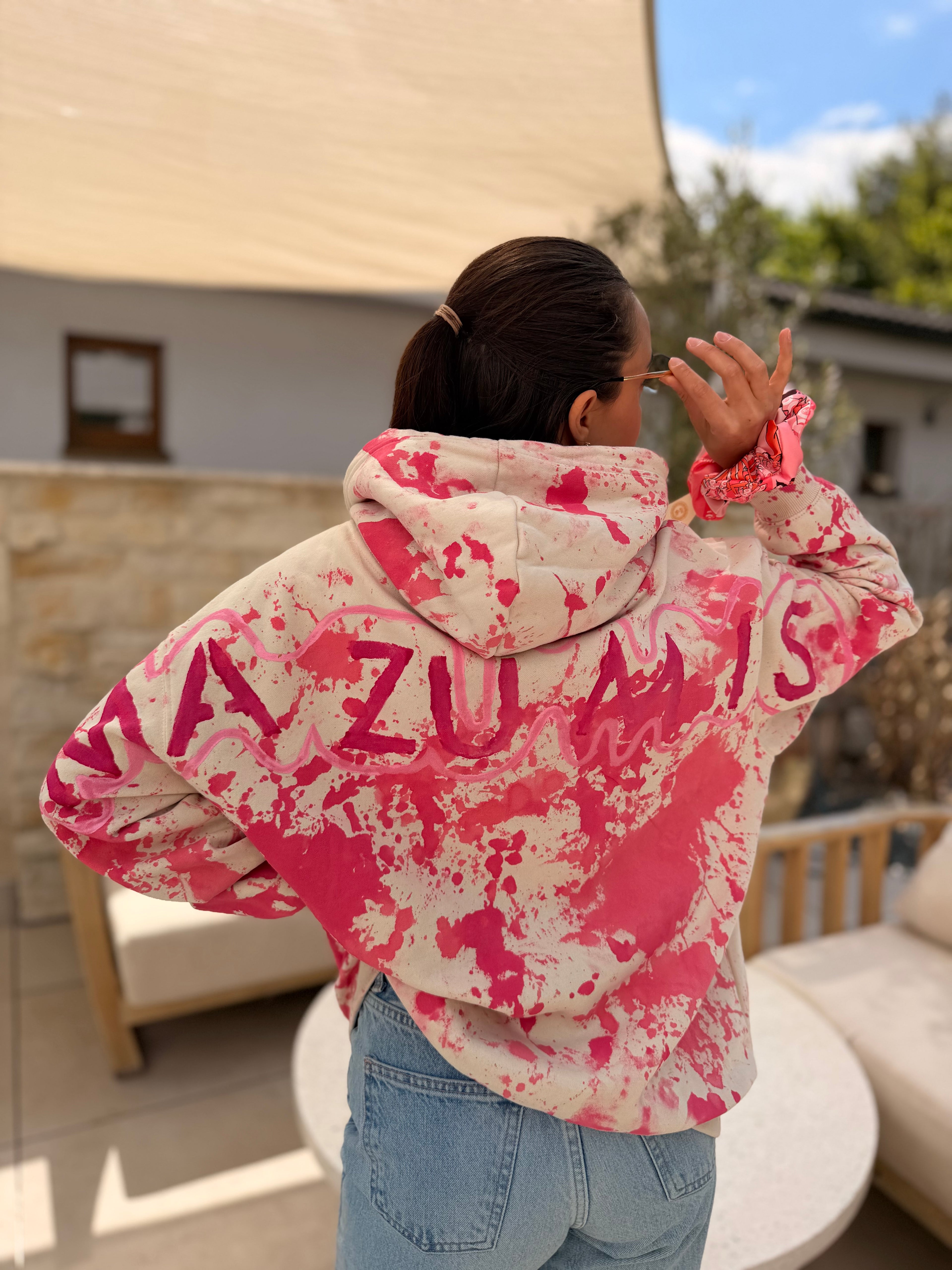 Hoodie Mazumis Cream Pink