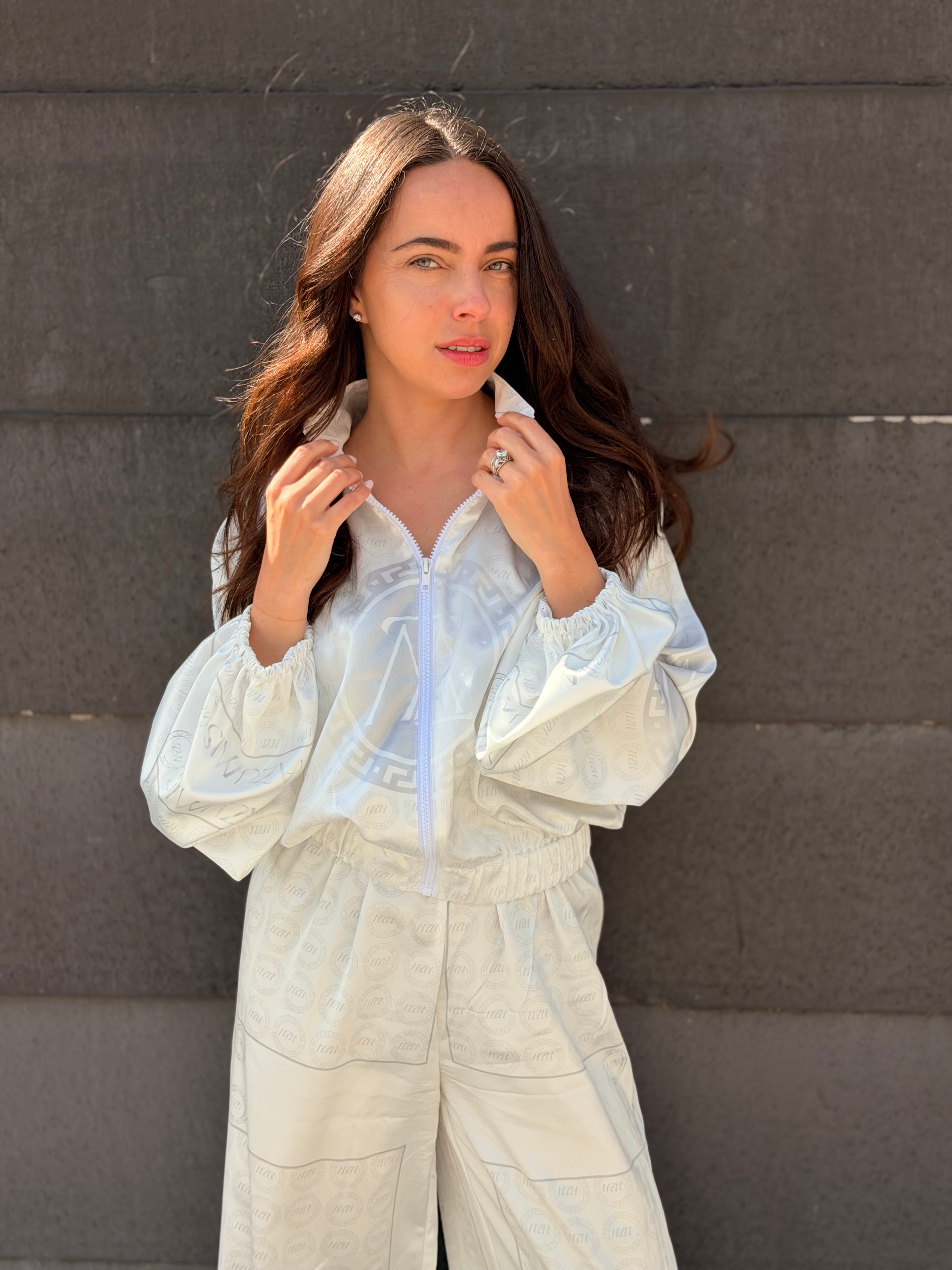 Satin Jacket white silver