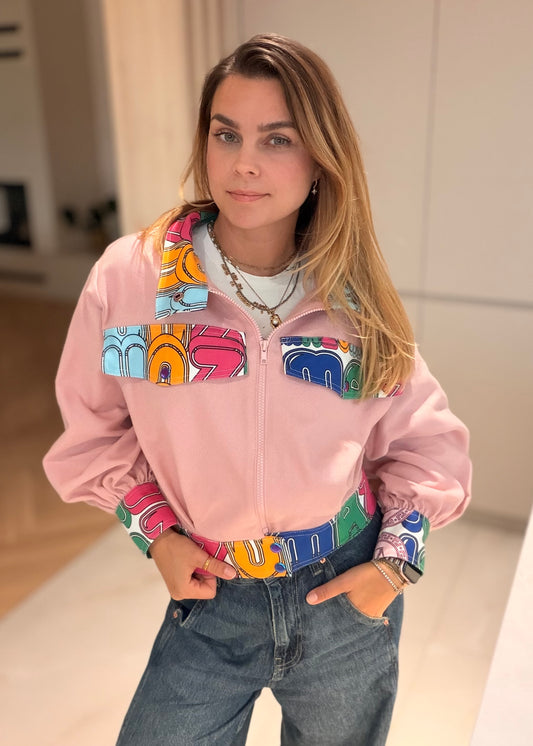 Skladom - Pink Letters Jacket krátka