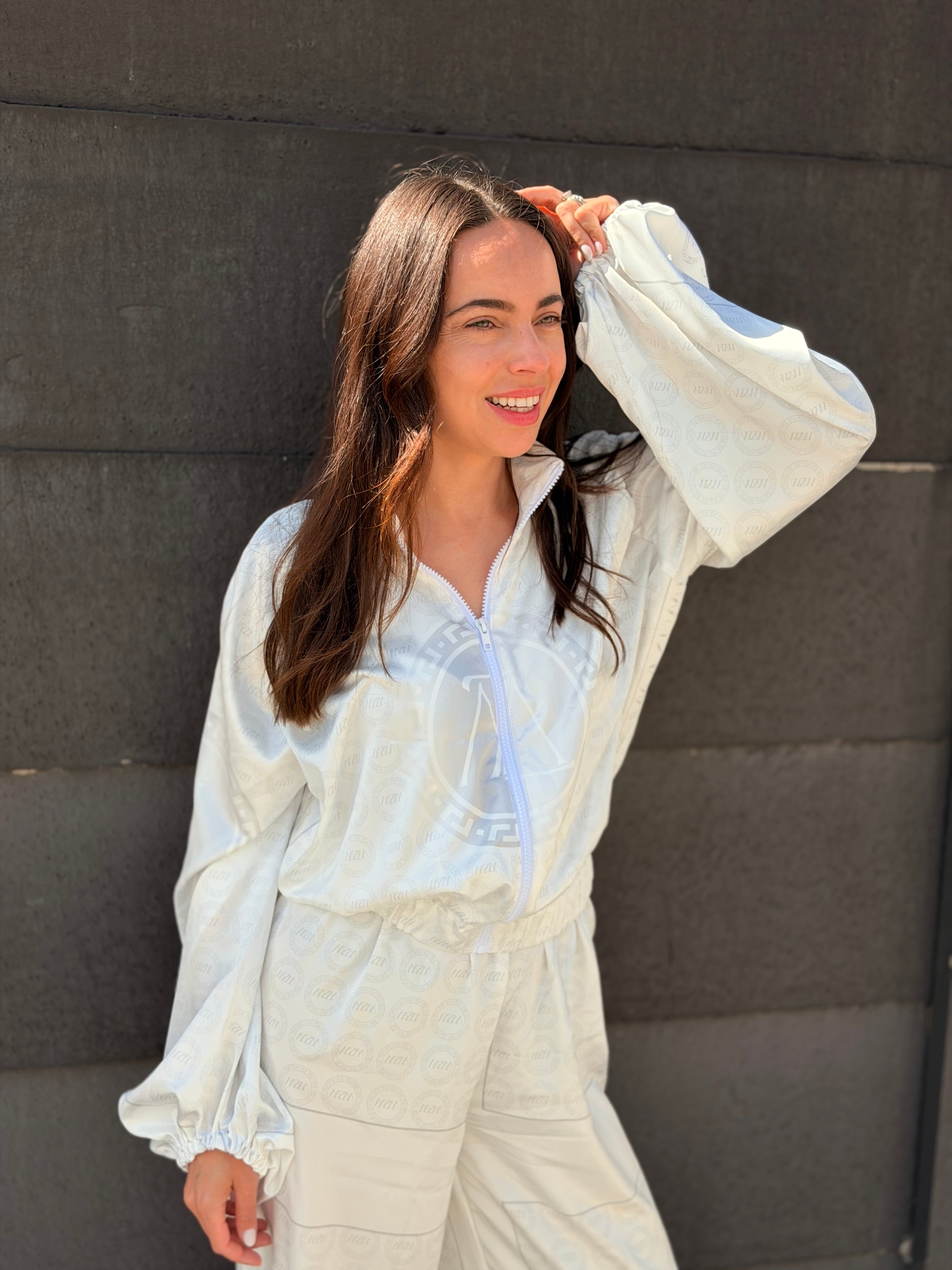 Satin Jacket white silver