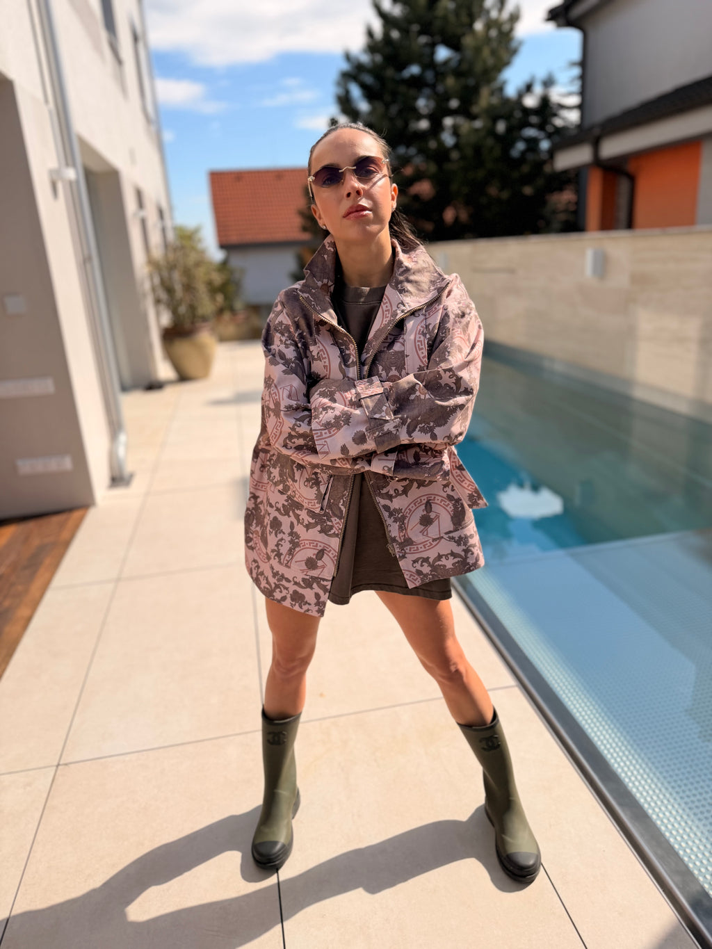 Brown flower Jacket