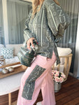 Oliva/Pink Rib Pants