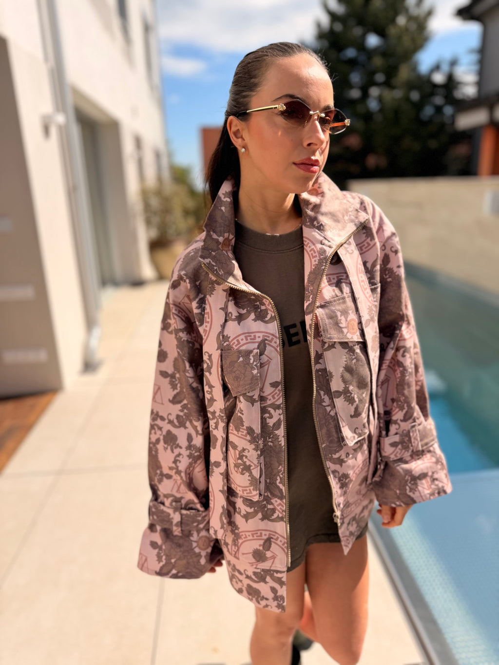 Brown flower Jacket