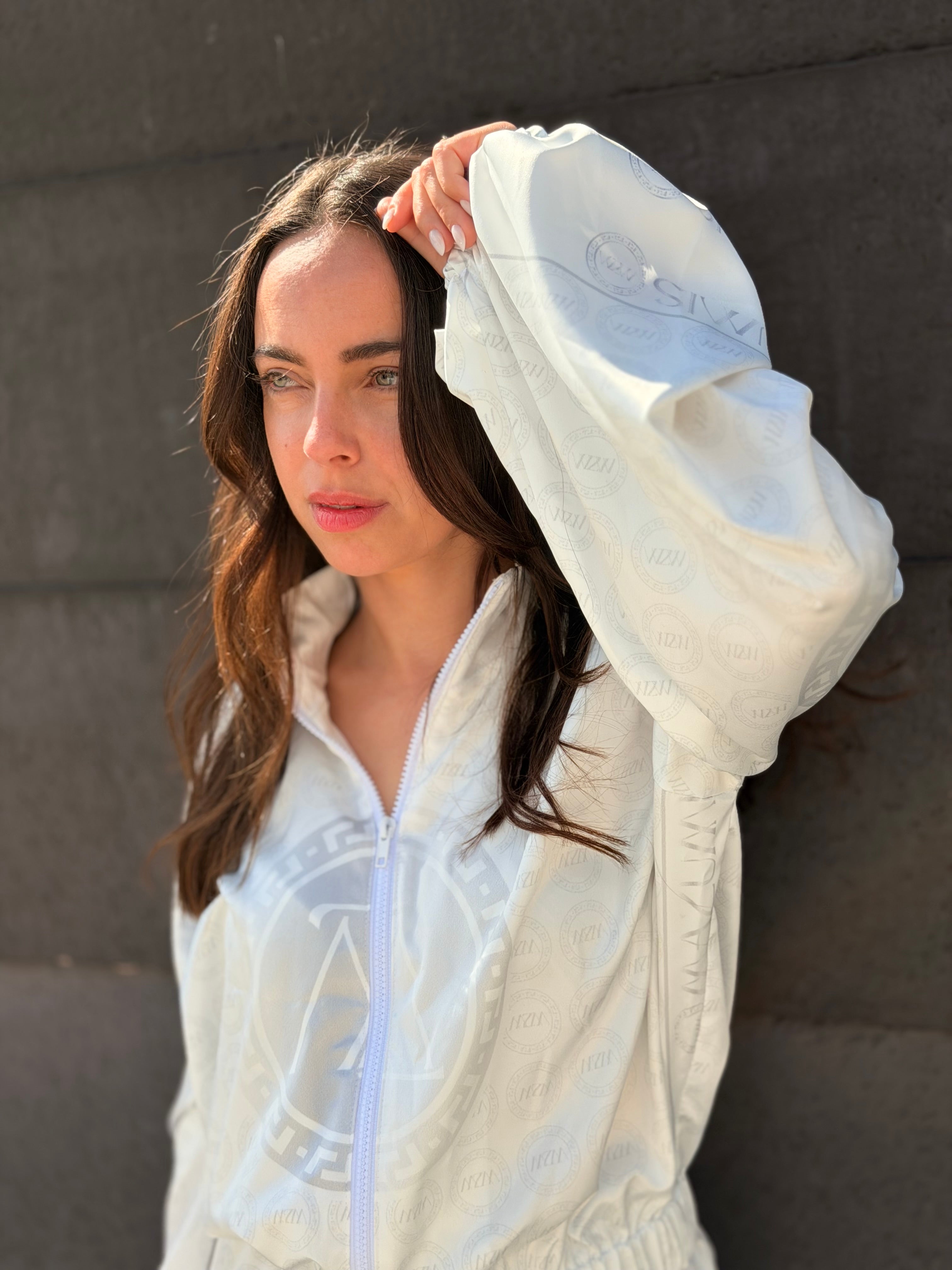 Satin Jacket white silver