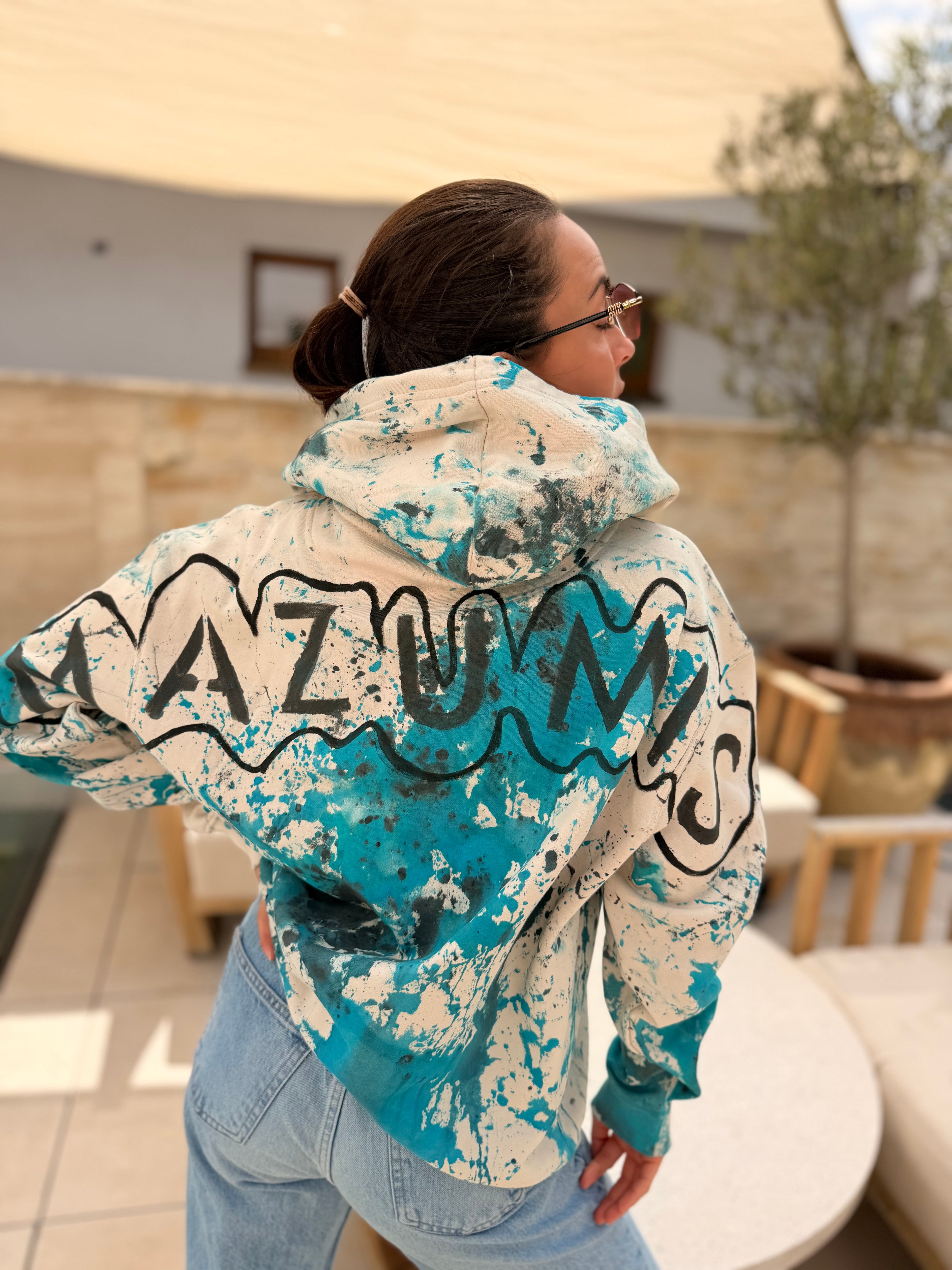 Hoodie Mazumis Cream Blue