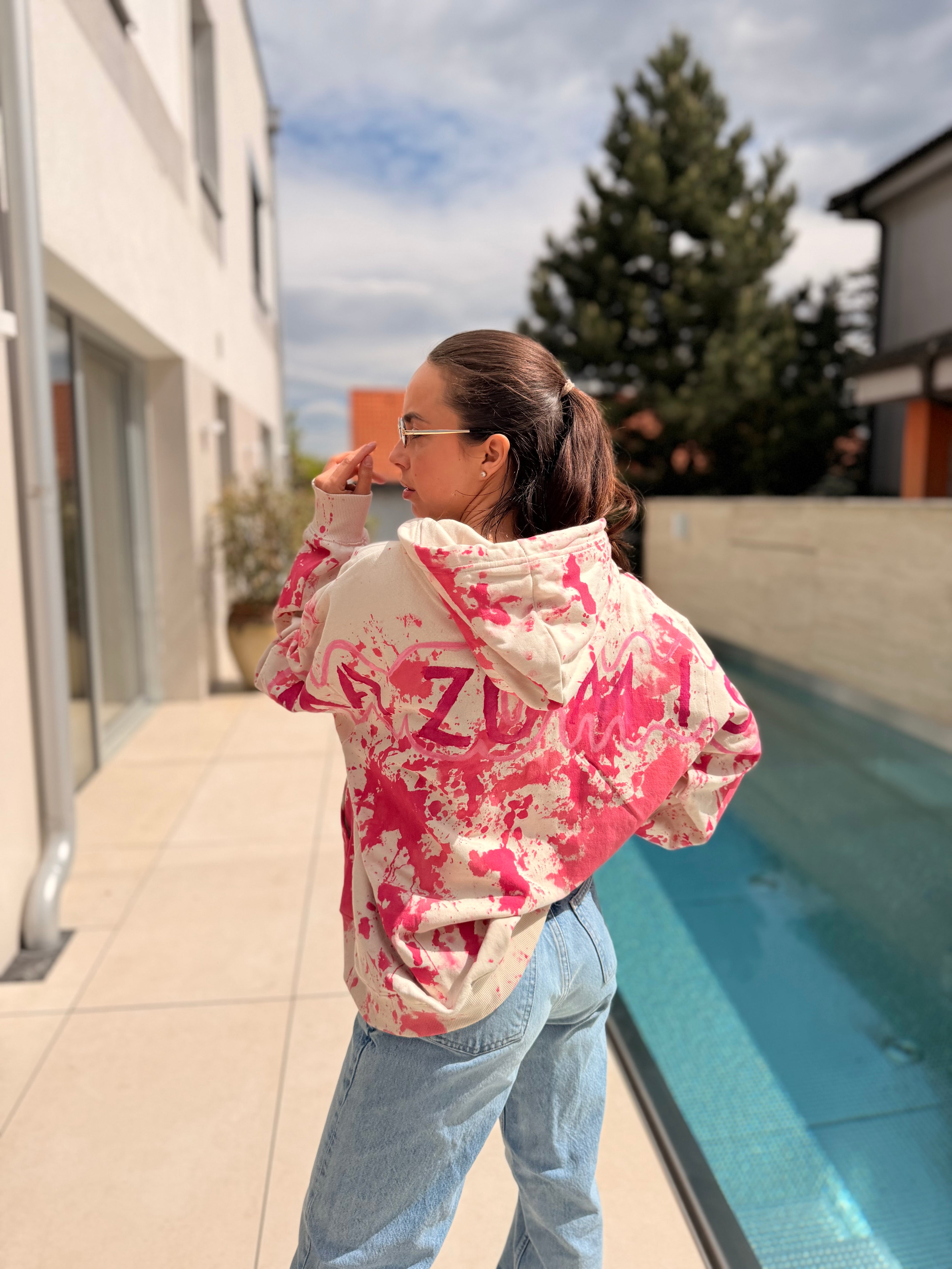 Hoodie Mazumis Cream Pink