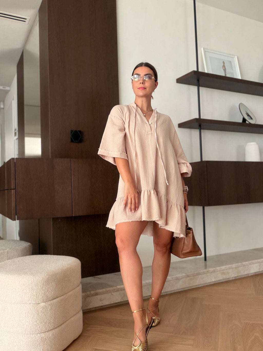 Mušelín dress beige