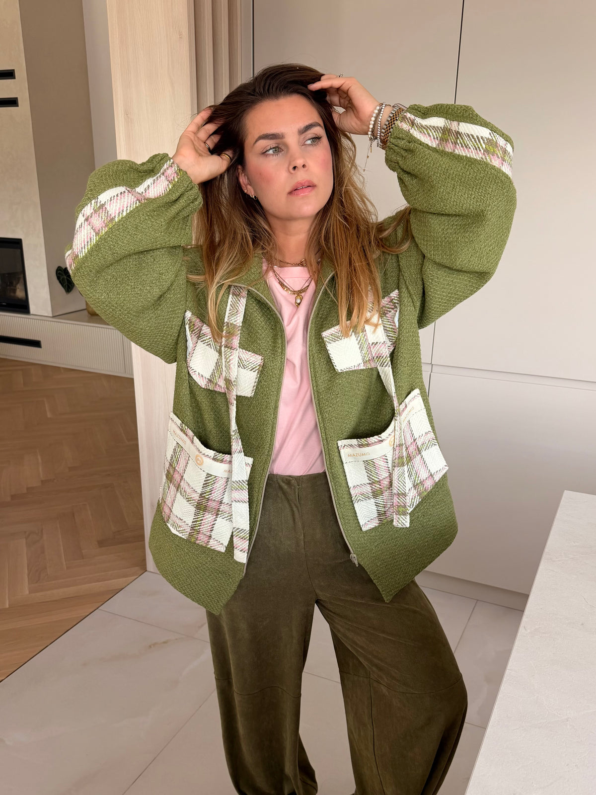 Skladom - Khaki Karo Jacket