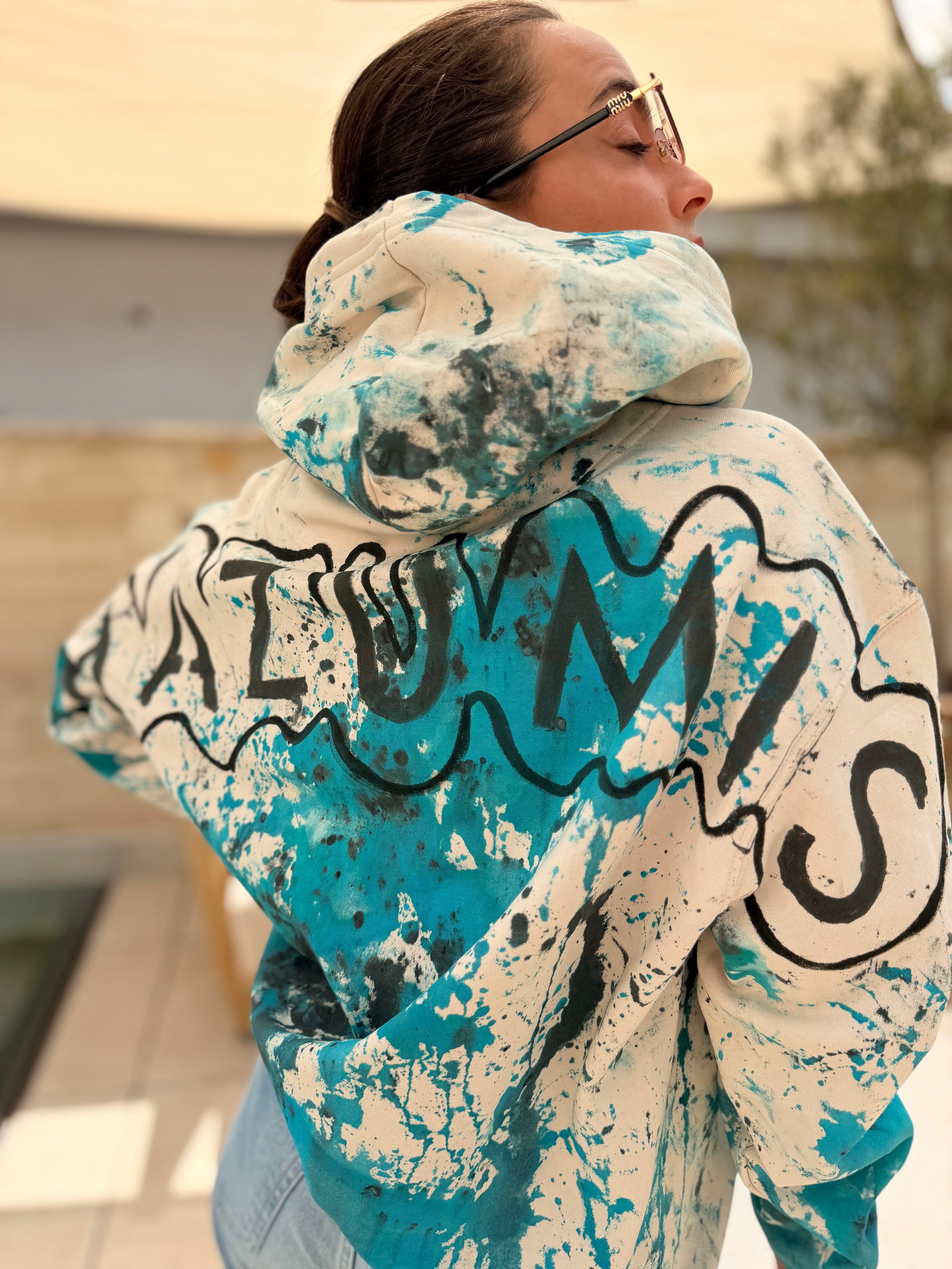 Hoodie Mazumis Cream Blue