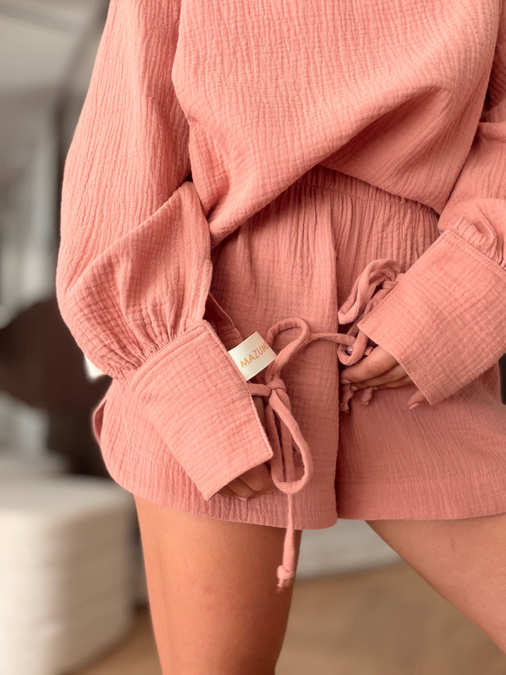 Mušelín short Set old Pink