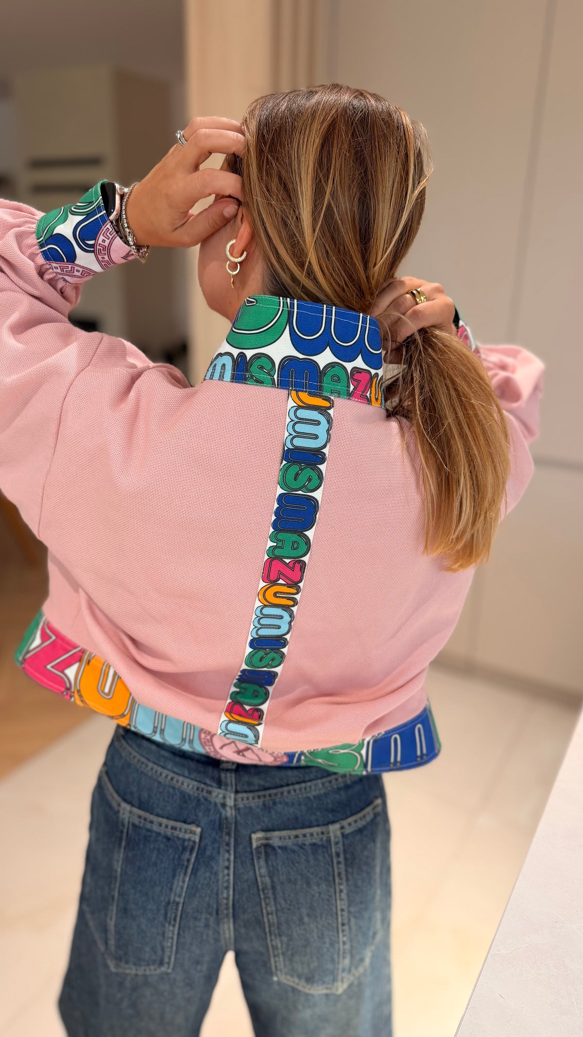 Skladom - Pink Letters Jacket krátka