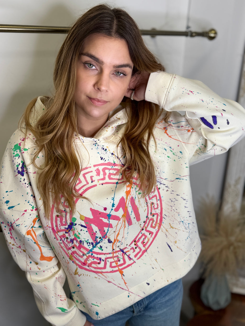 Hoodie short Mazumis Cream Pastel