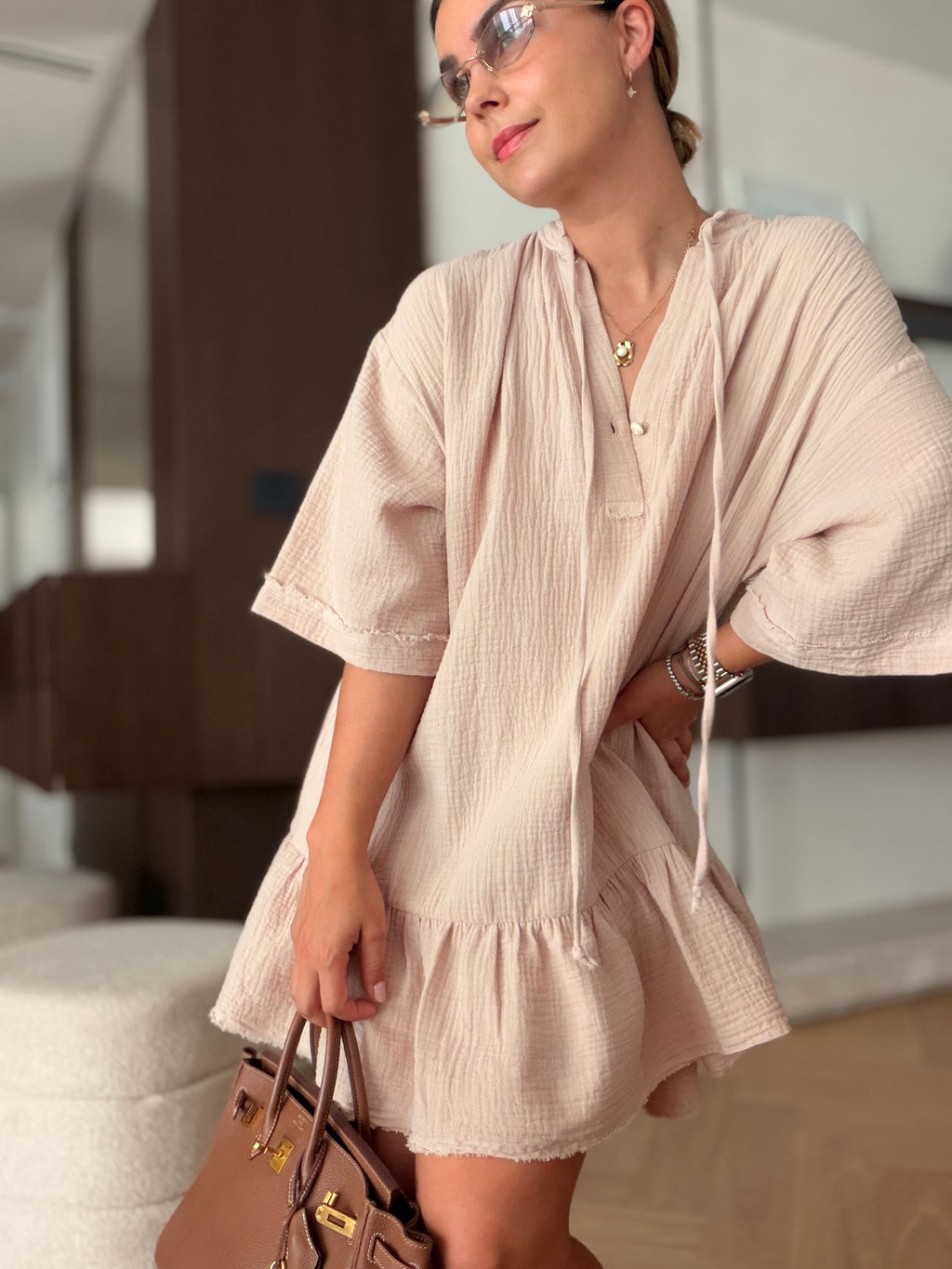 Mušelín dress beige