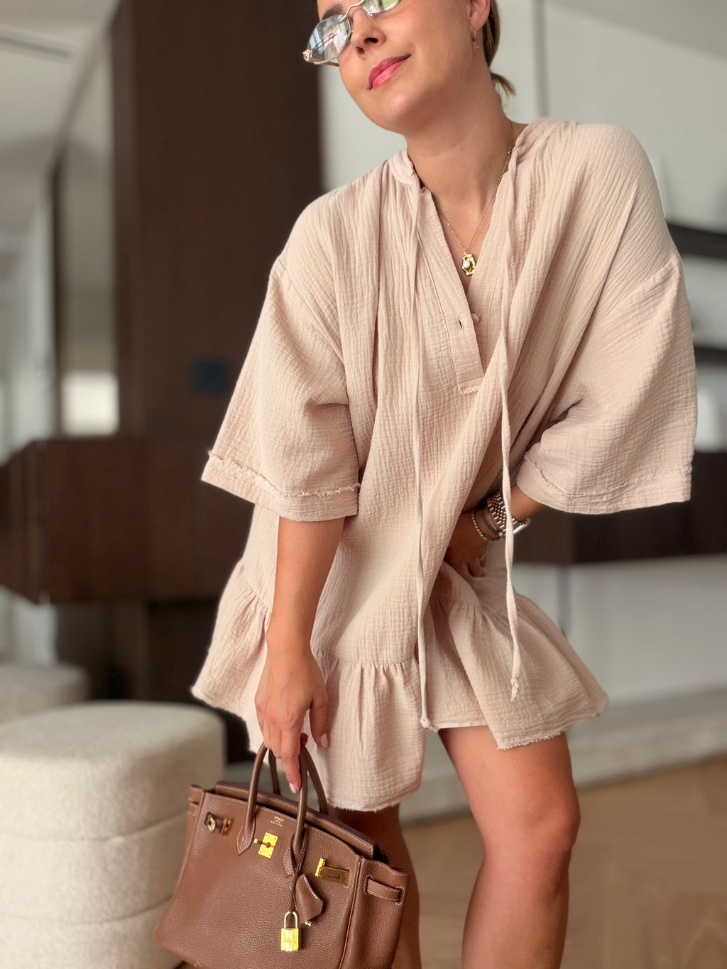 Mušelín dress beige
