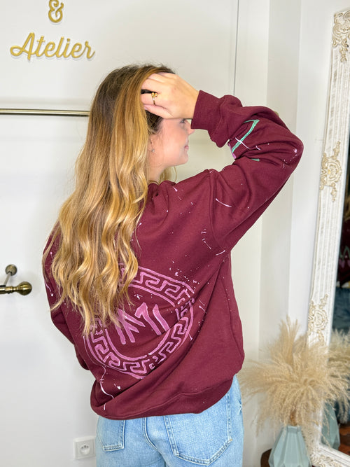 Hoodie Mazumis Burgundy cherry