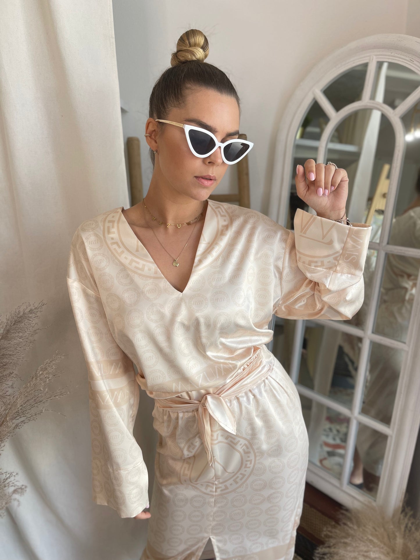 Satin Gold Tunika
