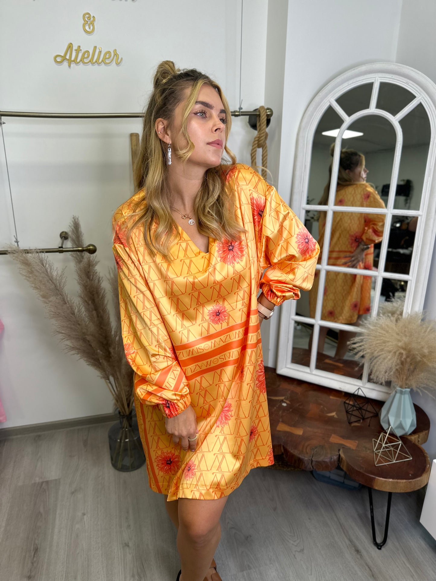 Light Orange dress satin