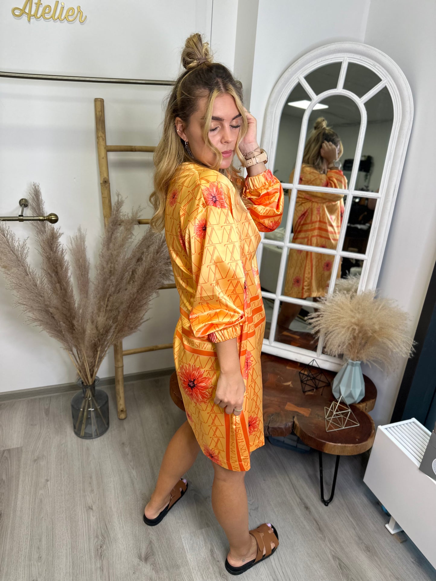 Light Orange dress satin