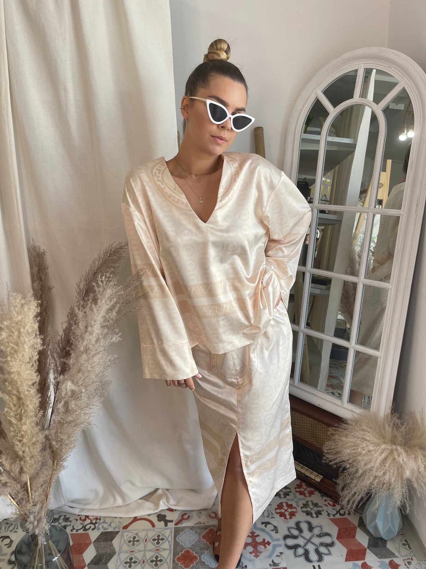 Satin Gold Tunika