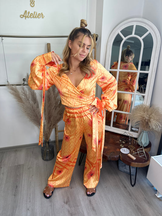 Nohavice satin Light Orange